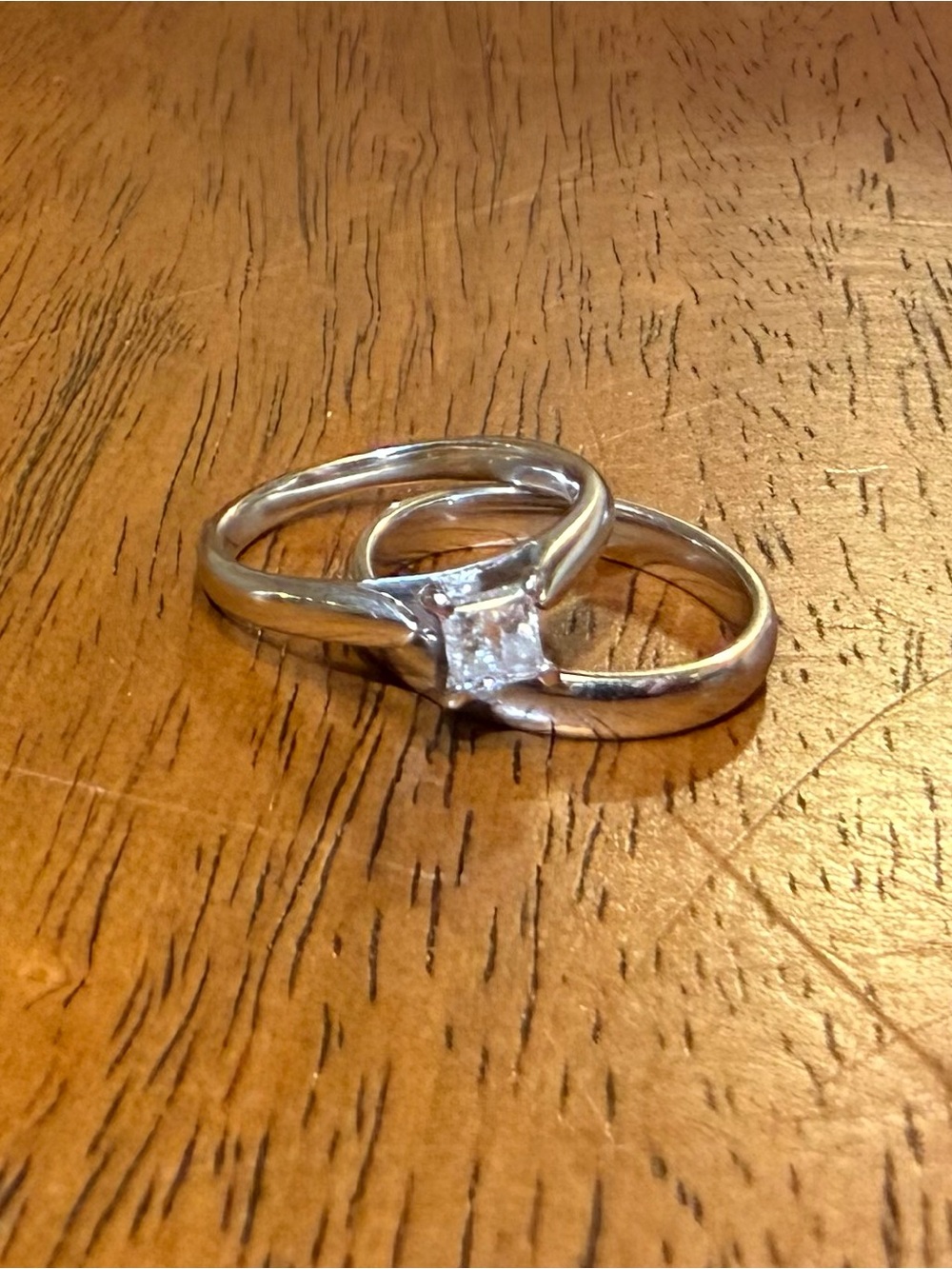 Sterling Silver Princess-Cut Solitaire Ring - White